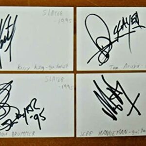 Slayer Complete Metal Band Signed 3x5 Cards All 4 Members with Full JSA Letter