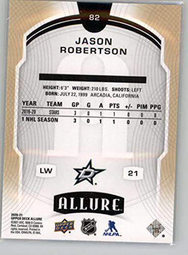 2020-21 Upper Deck Allure #82 Jason Robertson RC Rookie Dallas Stars NHL Hockey Base Trading Card