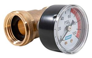 camco 40070 brass water pressure gauge – allows for easy monitoring of your rv or boat’s water pressure – easily attaches to ¾-inch garden hose threads – 0-100 psi