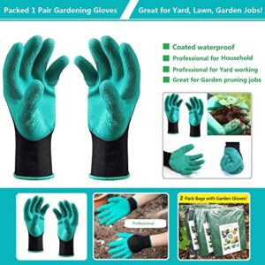 Standard 2-Pack 32 Gallon Yard Garden Bags (D18, H30 inch) with Gardening Gloves, Campsite Trash Bags,Laundry Bag,Recycling Bag,Yard Waste Bags,Lawn Debris Bag,Grass Clippings Bags,Leaf Bags 4 Handles