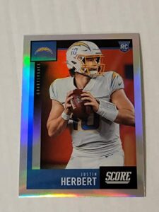 football nfl 2020 panini chronicles score update rookies silver #443 justin herbert nm near mint la chargers