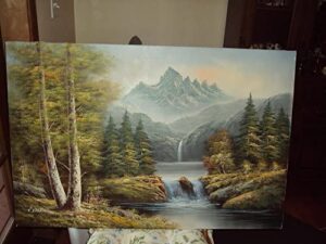 r boren gorgeous original oil on canvas majestic waterfall painting