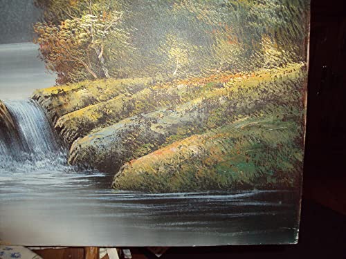 R Boren Gorgeous Original Oil on Canvas Majestic Waterfall Painting