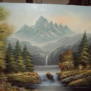 R Boren Gorgeous Original Oil on Canvas Majestic Waterfall Painting