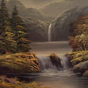 R Boren Gorgeous Original Oil on Canvas Majestic Waterfall Painting