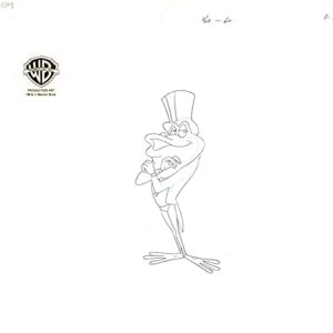 Looney Tunes Production Animation Cel Drawing of Michigan J Frog from the Warner Brothers Vault