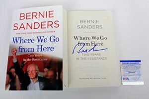 bernie sanders signed autograph where we go from here 1st/1st book psa/dna coa