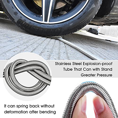 IRRIGLAD Garden Hose 304 Stainless Steel Metal Braided Hose, Lightweight, Kink-Free, Tough, Flexible Water Hose Rust Proof, Puncture, Portable, Universal Aircraft Grade Aluminum Alloy Connector, 25FT