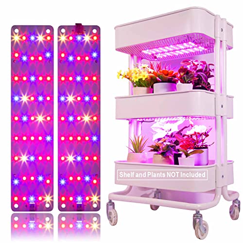 DOMMIA Plant Grow Light, 12W Ultra-Thin Plant Light, Full Spectrum Led Grow Light with 90 LEDs, 2Pcs DIY Assembly Grow Light Strip for Indoor Garden Greenhouse Aquarium Hydroponic