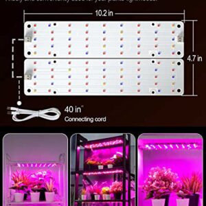 DOMMIA Plant Grow Light, 12W Ultra-Thin Plant Light, Full Spectrum Led Grow Light with 90 LEDs, 2Pcs DIY Assembly Grow Light Strip for Indoor Garden Greenhouse Aquarium Hydroponic