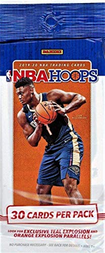 2019-20 Panini Hoops NBA Basketball Fat Pack (30 Cards) - Look for EXCLUSIVE Teal/Orange Explosion of Zion Williamson and Ja Morant! Plus Custom Zion Card!