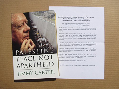 President Jimmy Carter signed Book Palestine Peace Not Apartheid 1st Prt PSA/DNA