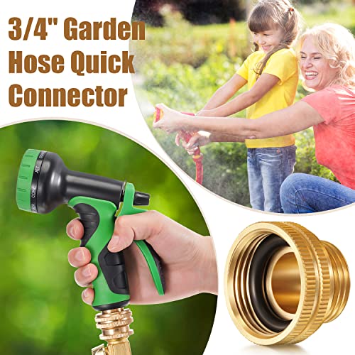 Solid Brass Garden Hose Adapter, 3/4'' GHT Garden Hose Male x 1'' NPT Female Connector, 1 Inch Male Garden Hose Thread to 1.3 Inch Pipe Fittings Thread, with Rubber Gasket and Sealant Tape