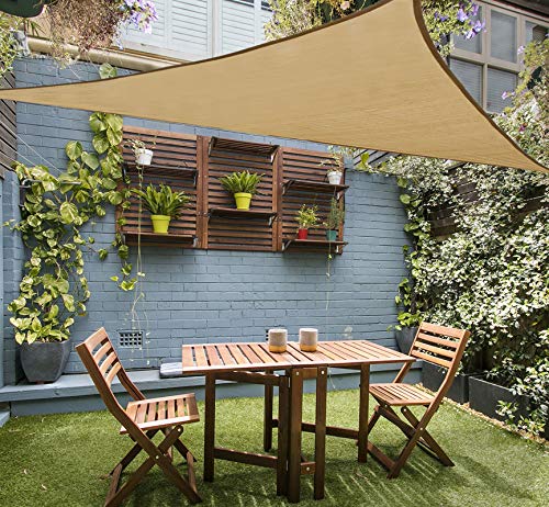 LOVE STORY 12' x 12' x 12' Triangle Sand Sun Shade Sail Canopy UV Block Awning for Outdoor Patio Garden Backyard （We Make Custom Size