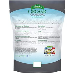 Espoma Organic Charcoal for Horticultural Use, All Natural Carbon Material Helps Improve Drainage in Containers and Terrariums. for Organic Gardening, 4 qt. Bag; Pack of 1