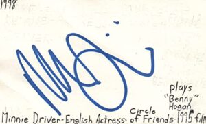 minnie driver english actress movie autographed signed index card jsa coa