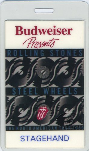 Rolling Stones 1989 Steel Wheels Tour Laminated Backstage Pass