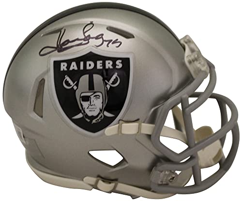 Howie Long Autographed/Signed Raiders Flash Mini Helmet Beckett