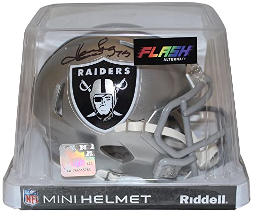 Howie Long Autographed/Signed Raiders Flash Mini Helmet Beckett