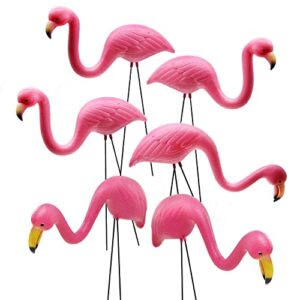 giftexpress set of 6, small pink flamingo yard ornament/mini lawn flamingo ornaments/pink flamingo garden yard decor