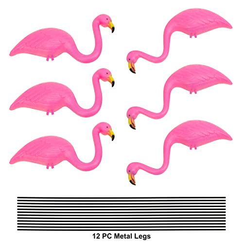 GiftExpress Set of 6, Small Pink Flamingo Yard Ornament/Mini Lawn Flamingo Ornaments/Pink Flamingo Garden Yard Decor