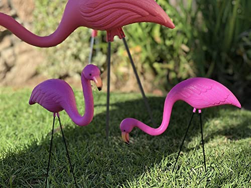 GiftExpress Set of 6, Small Pink Flamingo Yard Ornament/Mini Lawn Flamingo Ornaments/Pink Flamingo Garden Yard Decor