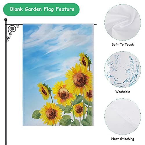 6Pcs Blank Garden Flags, Anglecai 18×12 Inch Polyester Blank Garden Flag for Sublimation Blank Garden Flags for Heat Transfer Vinyl DIY Lawn Garden Flags for Embroidery Yard Home Holiday Decoration