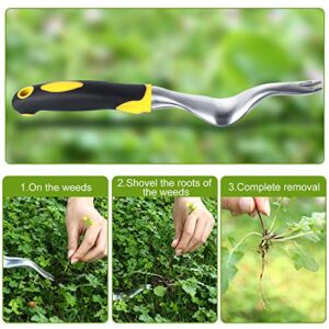 2 Pieces Weed Puller Tool Hand Weeder Garden Weeding Tools Garden Weeding Removal Weed Puller with Ergonomic Handle for Garden Lawn Farmland Transplant