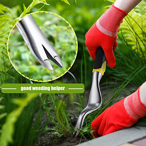 2 Pieces Weed Puller Tool Hand Weeder Garden Weeding Tools Garden Weeding Removal Weed Puller with Ergonomic Handle for Garden Lawn Farmland Transplant