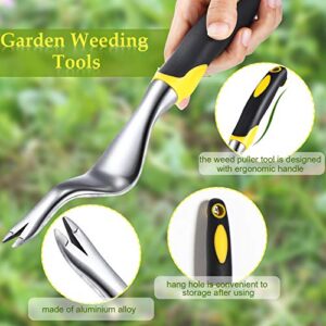 2 Pieces Weed Puller Tool Hand Weeder Garden Weeding Tools Garden Weeding Removal Weed Puller with Ergonomic Handle for Garden Lawn Farmland Transplant