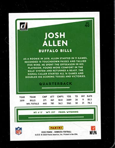 2020 DONRUSS #40 JOSH ALLEN NMMT BILLS