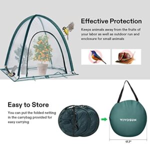 VIVOSUN Garden Netting Cover, 28 x 28 x 32 Inch Pop-up Guard Cover with Zip Entry for Plants, Vegetables, Fruits, Outdoor Run and Enclosure for Small Animals, 2-Pack, Green