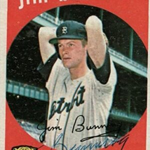 1959 Topps Jim For BUNNing Baseball HOF Signed Card with JSA COA