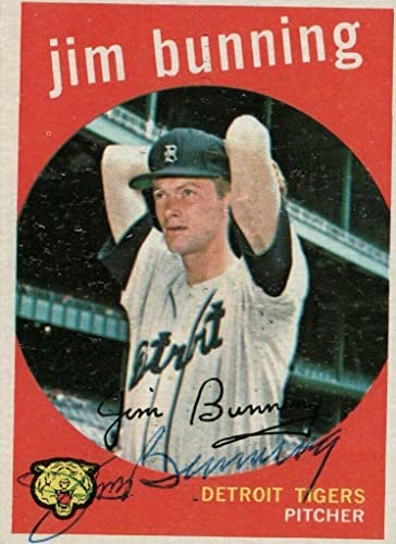 1959 Topps Jim For BUNNing Baseball HOF Signed Card with JSA COA