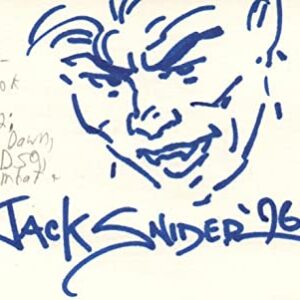 Jack Snider Comic Book Artist Cartoonist Autographed Signed Index Card JSA COA