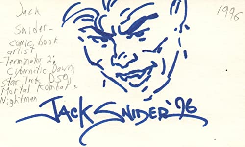 Jack Snider Comic Book Artist Cartoonist Autographed Signed Index Card JSA COA