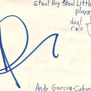 Andy Garcia Cuban Born Actor Steal Big Steal Little Signed Index Card JSA COA