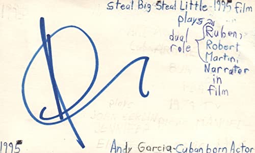Andy Garcia Cuban Born Actor Steal Big Steal Little Signed Index Card JSA COA