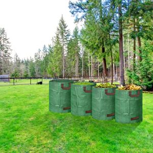 4 Pack Leaf Bags Garden Waste Bags 80 Gallons Reusable Heavy Duty Patio Garden Leaf Bags, Ikayas Outdoor Garden Yard Waste Bags Lawn Bags