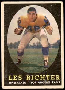 1958 topps # 105 les richter los angeles rams (football card) good rams california