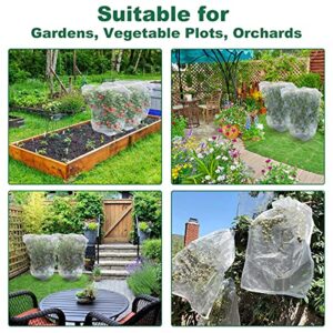 4 Pack Garden Plant Fruits Blueberry Bushes Protection Netting Covers Bags with Drawstring, Tomato Protective Cover Garden Plant Netting Barrier Bags for Vegetables Fruits (4.6 x 5.9 Ft)