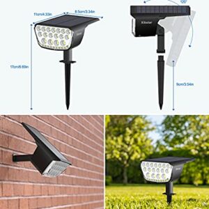 Xibolar Solar Spot Lights Outdoor [2 Pack], 32 LED Solar Powered Landscape Spotlights, IP65 Waterproof Solar Outdoor Lights, Auto On/Off 2 Modes Lighting for Yard Pathway Porch Patio(Cool White)