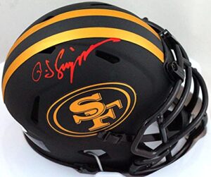 oj simpson autographed 49ers eclipse mini helmet- jsa w red