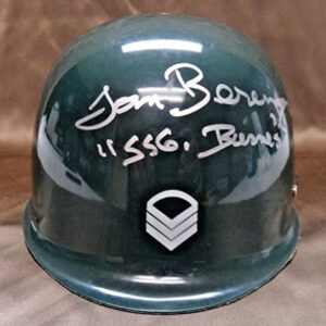 Tom Berenger Platoon Army Helmet Signed SSG Barnes JSA Sticker No Card