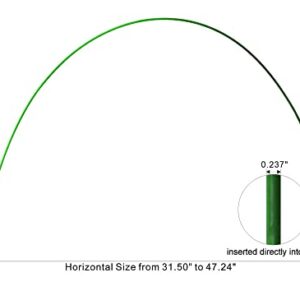 Garden Hoops for Raised Beds Hoop House Greenhouse Hoops for Garden Beds Green House Hoops for Garden Netting Wire Hoops Garden Tunnel Garden Hoops for Row Cover Hoops Fiberglass 6.56ft+1.31ft (6Pack)