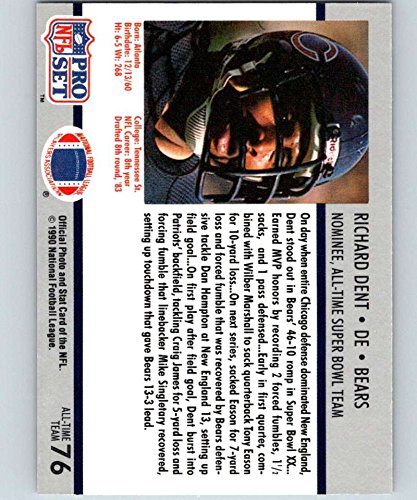 1990 Pro Set NFL Football Super Bowl 160#76 Richard Dent Chicago Bears Official Trading Card of the National Football League