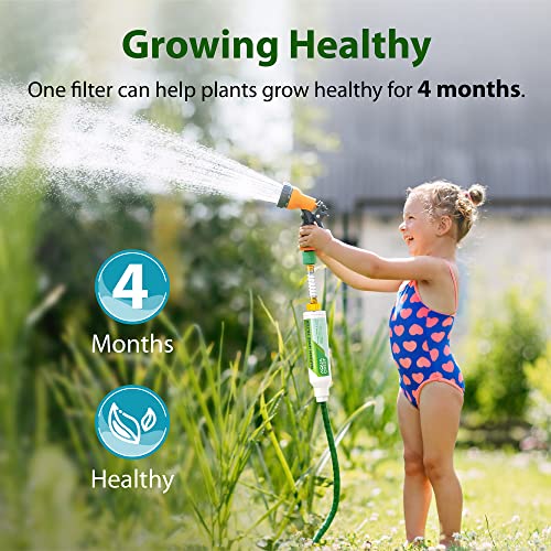 AQUACREST Garden Hose Water Filter with Hose Protector, Improve Plants Health, Reduces Chlorine, Odor, Calcium, Ideal for Gardening, Farming and Pets