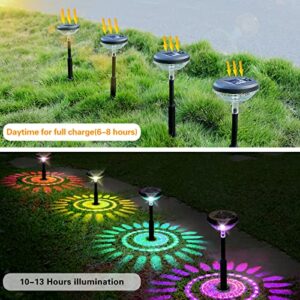 Juylux Solar Pathway Lights 8 Pack, Solar Lights Outdoor Garden Color Changing/Warm White Lights up to 13 Hrs, Bright Solar Powered Path Lights for Yard Backyard Walkway Driveway Landscape Decorative