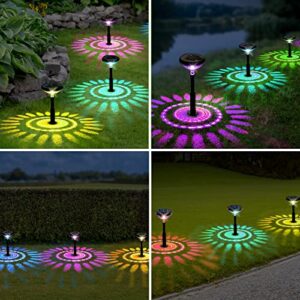 Juylux Solar Pathway Lights 8 Pack, Solar Lights Outdoor Garden Color Changing/Warm White Lights up to 13 Hrs, Bright Solar Powered Path Lights for Yard Backyard Walkway Driveway Landscape Decorative