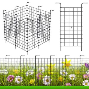 32 pack decorative garden fence outdoor 24in x 22ft coated metal rustproof landscape wrought iron wire border folding patio fences flower bed fencing barrier section panels decor picket edging